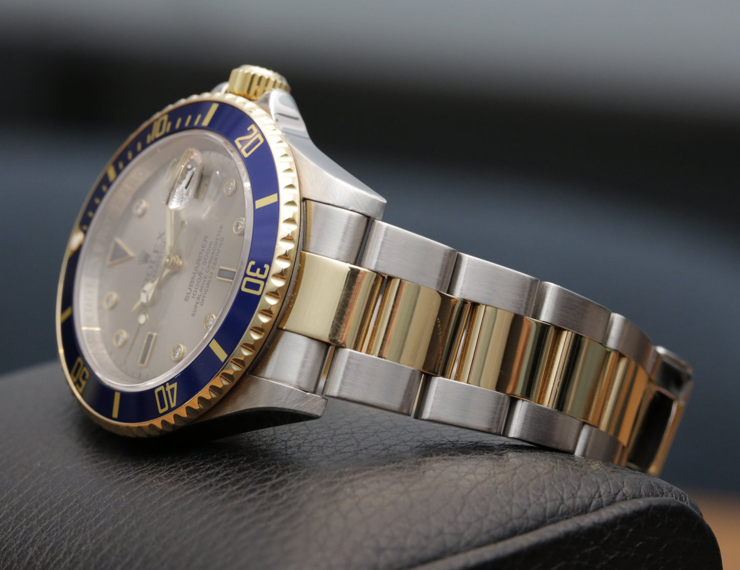 Rolex Submariner 16613 Silver Serti