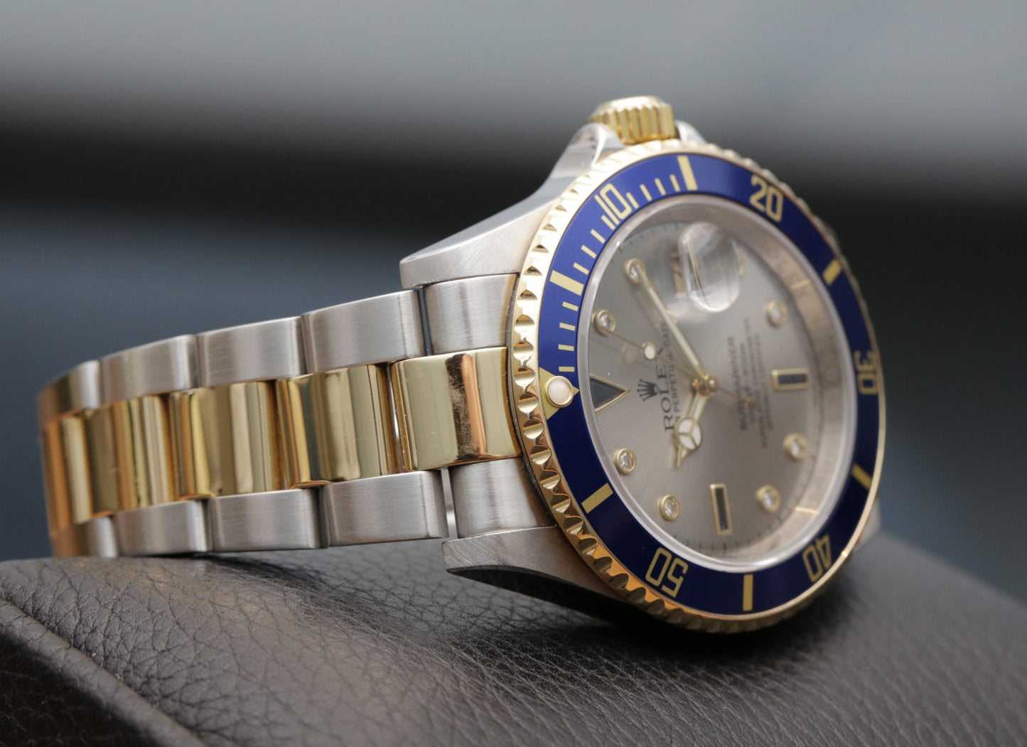 Rolex Submariner 16613 Silver Serti