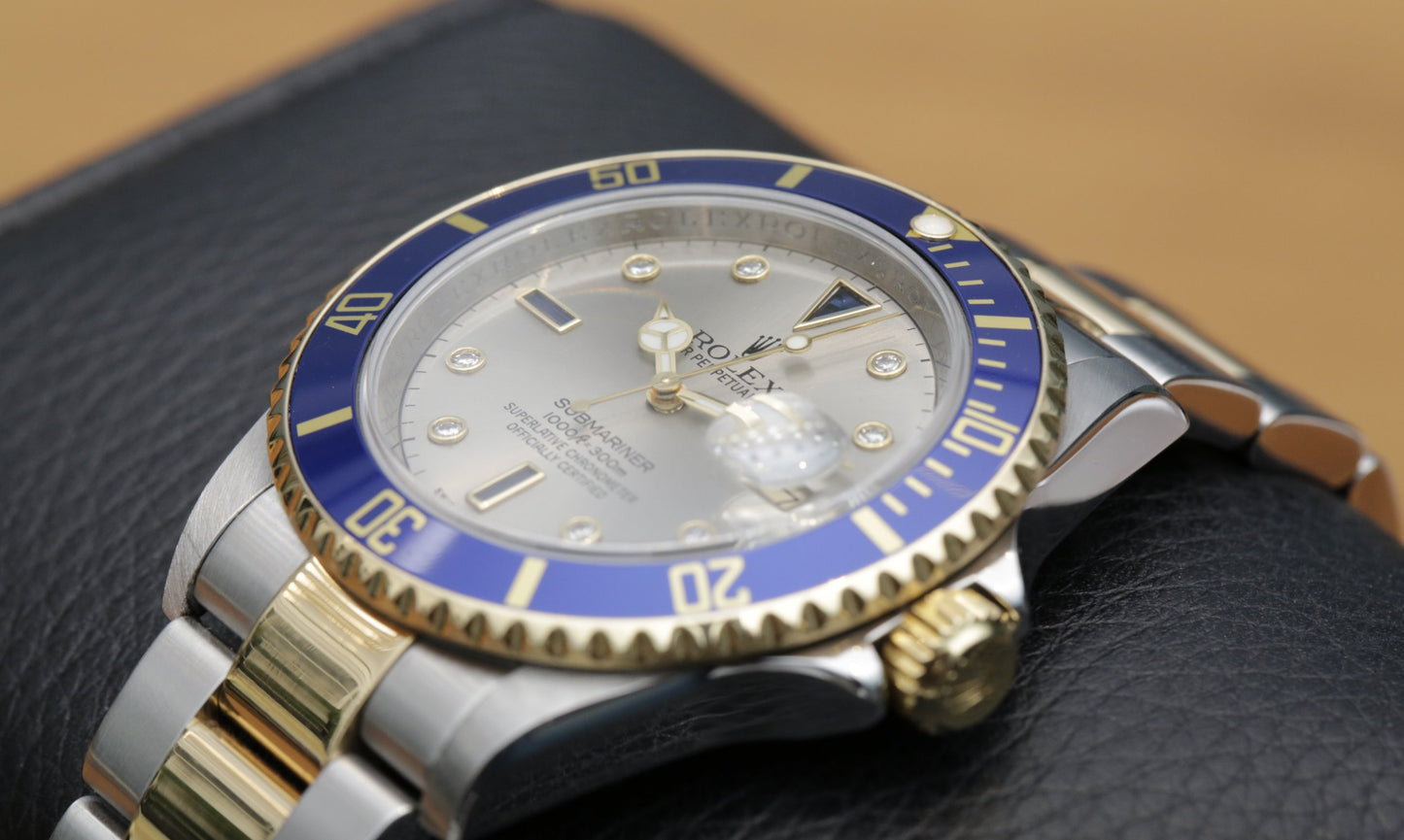 Rolex Submariner 16613 Silver Serti – 777CRHONOS - Main Image