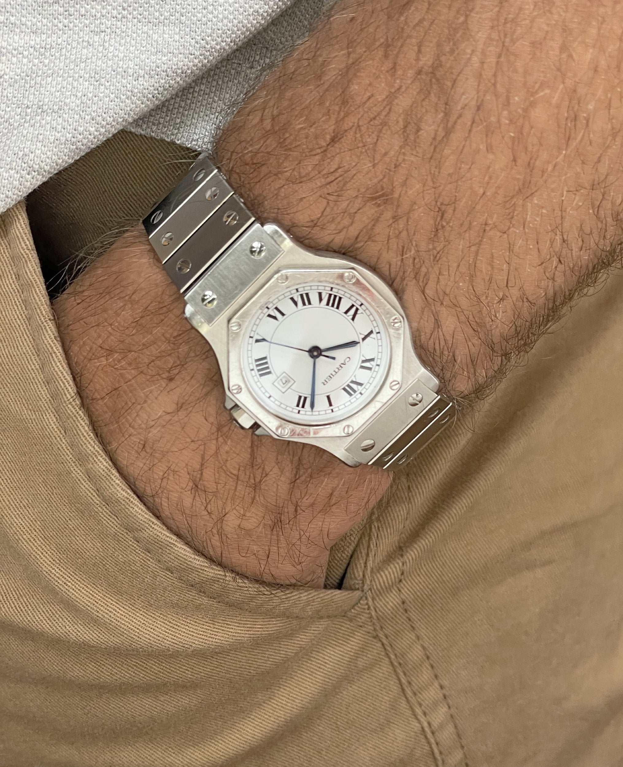 Cartier santos 2025 octagon mens